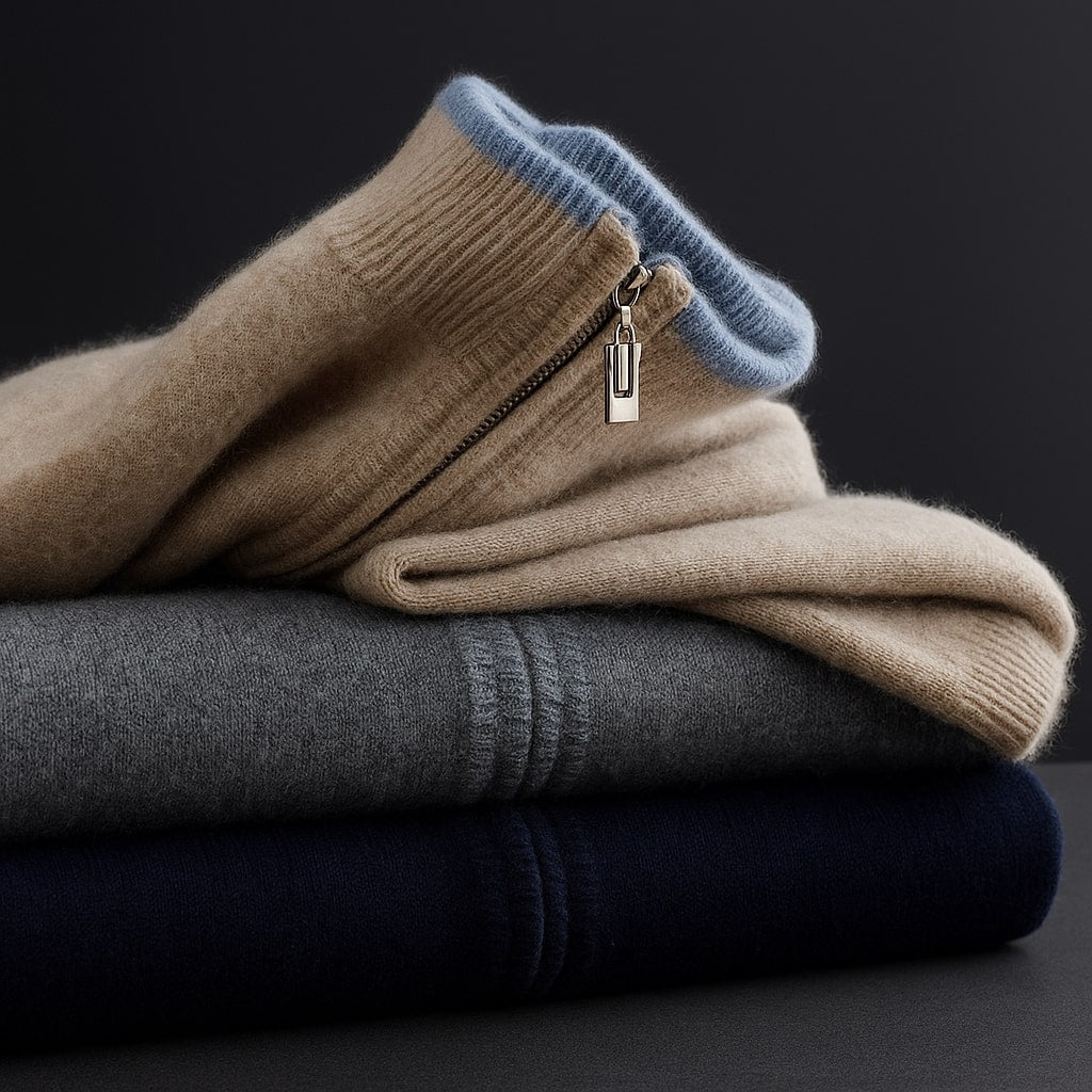 Harvey™ | Elegant Wool Zip Cardigan