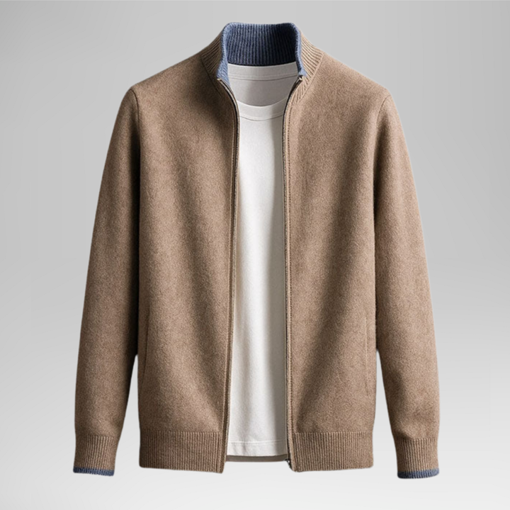 Harvey™ | Elegant Wool Zip Cardigan