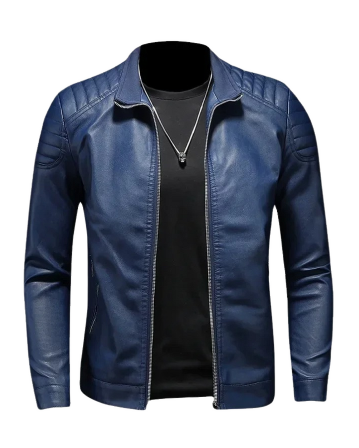Francisco™ | Leather Vest with Stand Collar