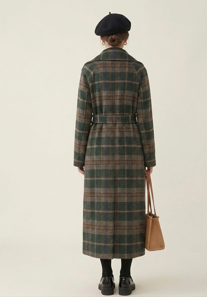 Ivy | Forest Green Check Longline Coat — Final Edit