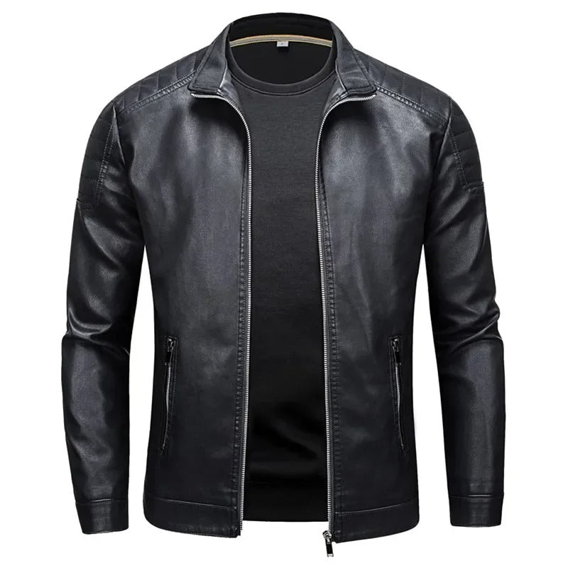 Francisco™ | Leather Vest with Stand Collar