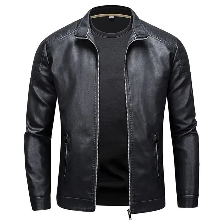 Francisco™ | Leather Vest with Stand Collar