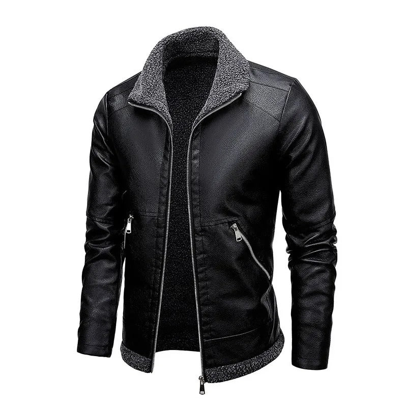 Mateo™ | Elegant Plush Leather Jacket
