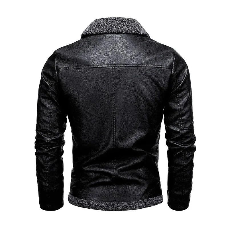 Mateo™ | Elegant Plush Leather Jacket