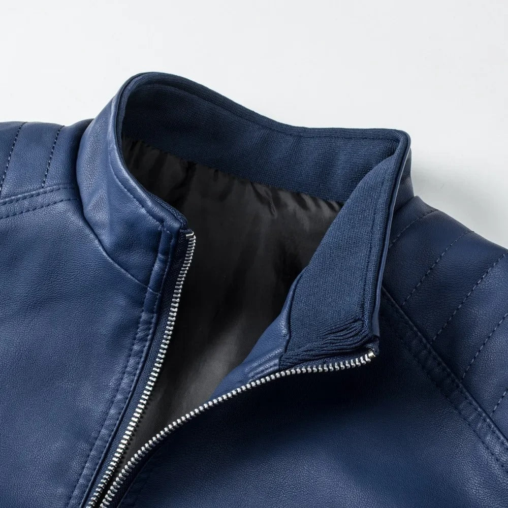 Francisco™ | Leather Vest with Stand Collar