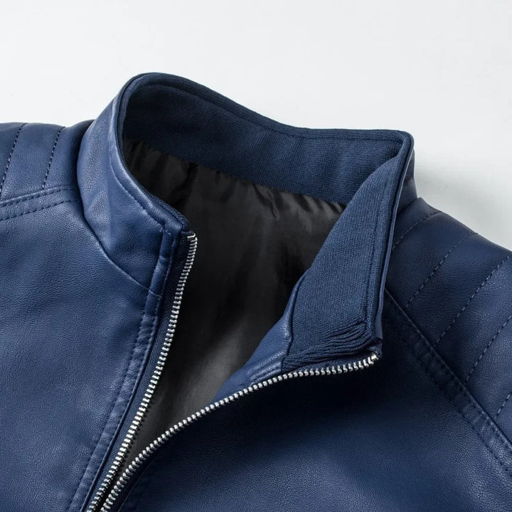 Francisco™ | Leather Vest with Stand Collar