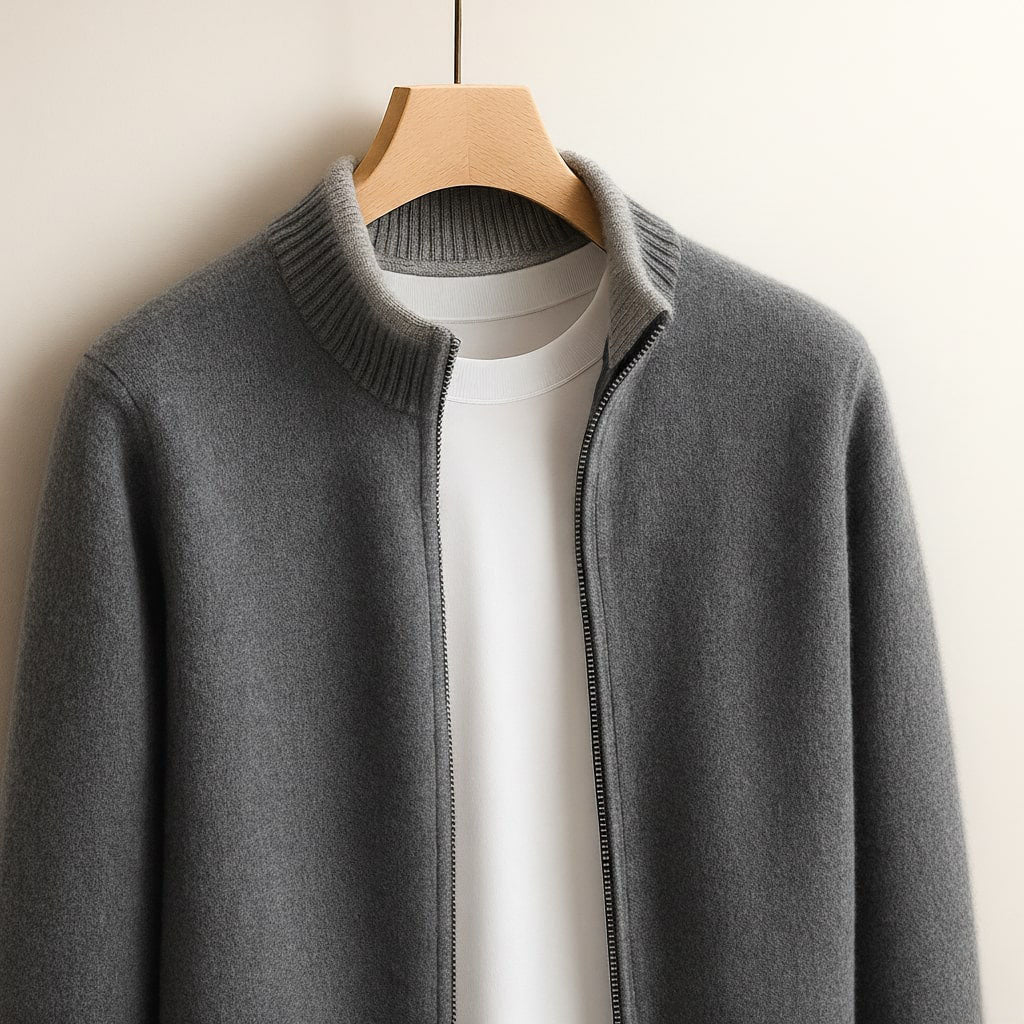 Harvey™ | Elegant Wool Zip Cardigan