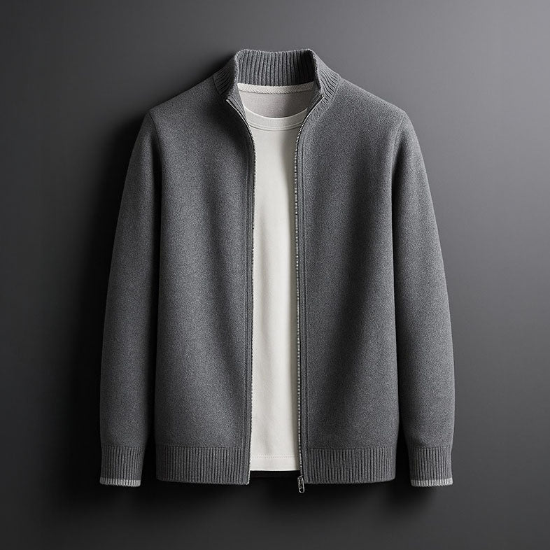 Harvey™ | Elegant Wool Zip Cardigan